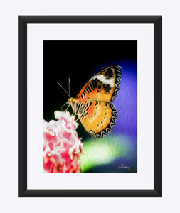 "Malay Lacewing Butterfly 1" Matted Fine Art Print