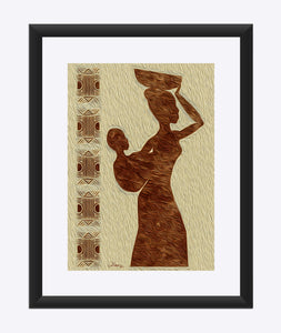 "African Maternal Grace 2" Matted Fine Art Print