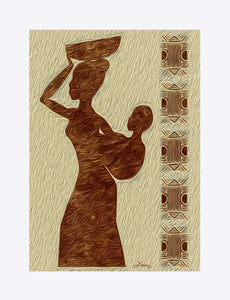 "African Maternal Grace 1" Matted Fine Art Print