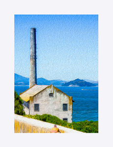 "Old Building at Alcatraz Island Prison" Matted Fine Art Print
