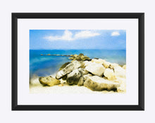 Load image into Gallery viewer, "The Jetty at Seven Mile Beach in Grand Cayman" Matted Fine Art Print