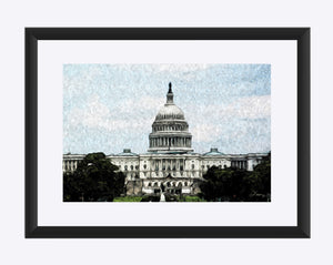 "US Capitol Building" Matted Fine Art Print