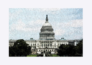 "US Capitol Building" Matted Fine Art Print