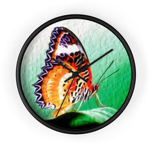 Load image into Gallery viewer, "Malay Lacewing Butterfly 2" 10" Fine Art Wall Clock