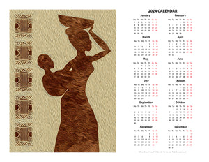 "African Maternal Grace 2" 17x22 inch 2024 Fine Art Calendar