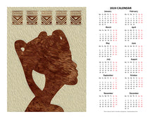 Load image into Gallery viewer, &quot;African Woman Profile&quot; 17x22 inch 2024 Fine Art Calendar