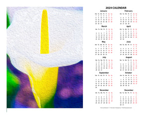 "Calla Lily Blossom" 17x22 inch 2024 Fine Art Calendar