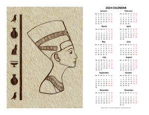 "Egyptian Queen" 17x22 inch 2024 Fine Art Calendar
