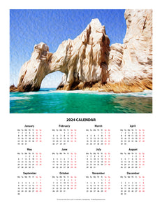 "El Arco de Cabo San Lucas" 17x22 inch 2024 Fine Art Calendar