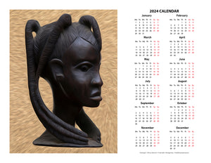 "Heritage 2 - African Woman" 17x22 inch 2024 Fine Art Calendar