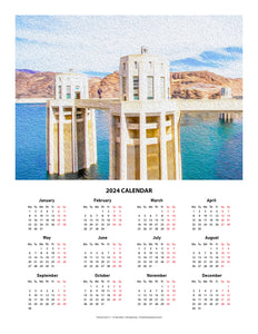"Hoover Dam 1" 17x22 inch 2024 Fine Art Calendar