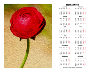 "Rosy Prominence 1" 17x22 inch 2024 Fine Art Calendar