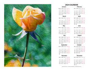 "Rosy Prominence 2" 17x22 inch 2024 Fine Art Calendar