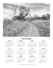 Load image into Gallery viewer, &quot;The Path That Lies Ahead&quot; BW 17x22 inch 2024 Fine Art Calendar