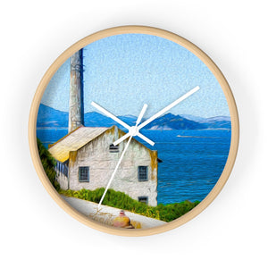 "Old Building at Alcatraz Island Prison" 10" Fine Art Wall Clock