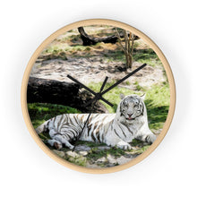 Load image into Gallery viewer, &quot;White Tiger at Rest - L&quot; 10&quot; Fine Art Wall Clock