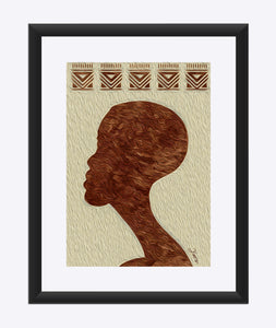 "African Man Profile" Matted Fine Art Print