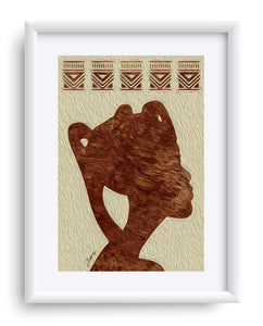 "African Woman Profile" Matted Fine Art Print