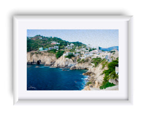 "Cliffs in Acapulco, Mexico 1" Matted Fine Art Print