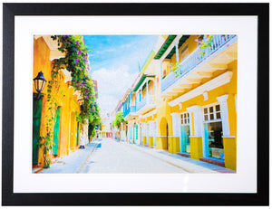 "Colonial Street - Cartagena de Indias, Colombia" Framed Gallery Expression
