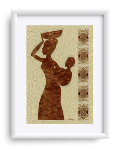 "African Maternal Grace 1" Matted Fine Art Print