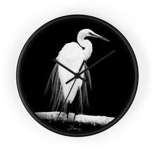 Load image into Gallery viewer, &quot;Great Egret in Full Bloom 1 - L&quot; 10&quot; Fine Art Wall Clock