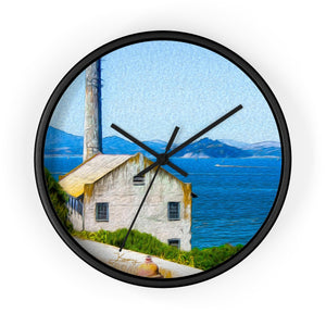 "Old Building at Alcatraz Island Prison" 10" Fine Art Wall Clock